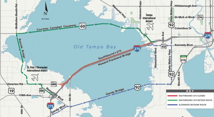 Southbound Howard Frankland Bridge to be CLOSED Monday night